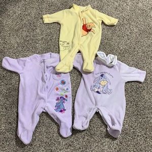 3 Winnie The pooh onesies!